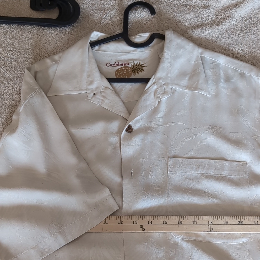Caribbean Cream Short Sleeve Shirt Silk